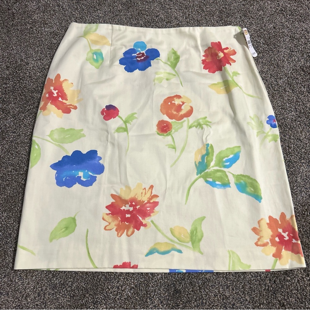 Vintage Talbots deadstock 90s Y2K floral pencil skirt cotton feminine SEE SIZE